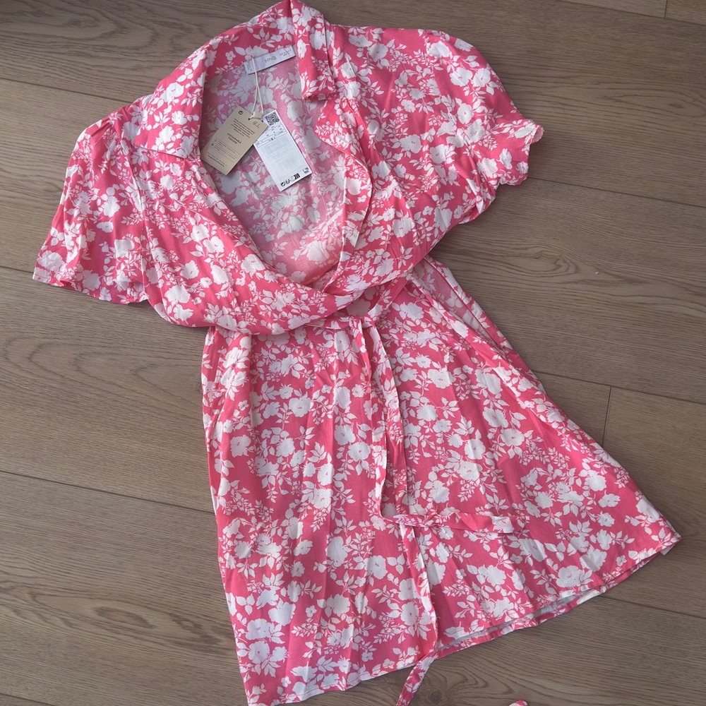 Mango Vibrant Pink Floral Shirt